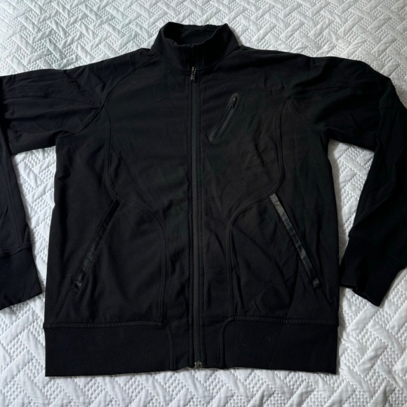 Lulu Lululemon Athletica Black Trainer Jacket Men Size Large Activewear Sporty - Picture 8 of 14